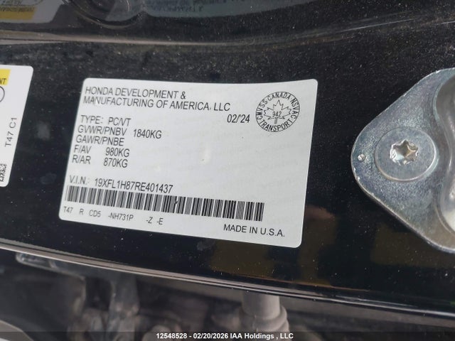 19XFL1H87RE401437 Honda Civic Sport/sport Touring