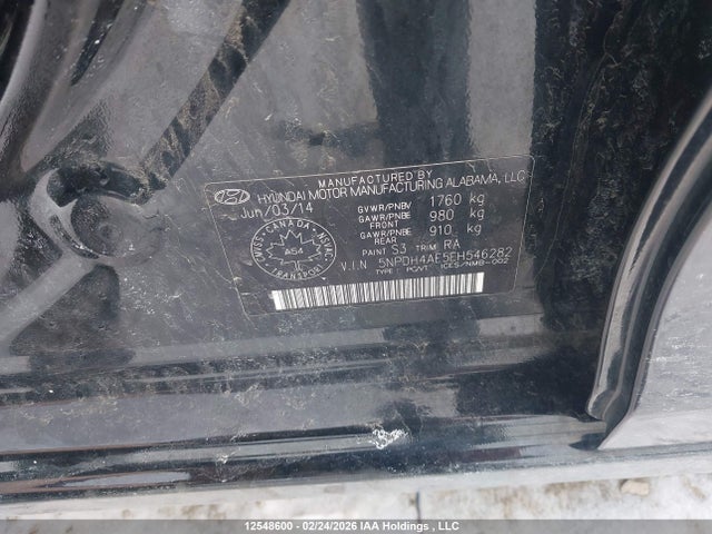 2014 Hyundai Elantra Gl მანქანა იყიდება აუქციონზე, vin: 5NPDH4AE5EH546282, აუქციონის ნომერი: 12548600