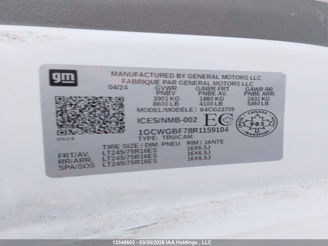 1GCWGBF78R1159104 Chevrolet Express G2500