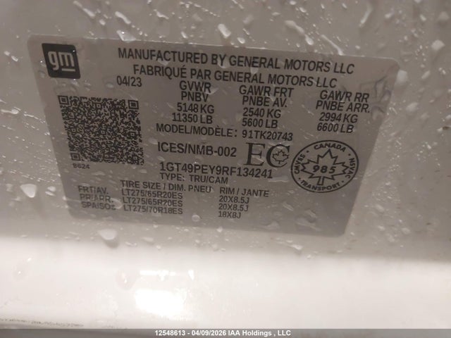 1GT49PEY9RF134241 GMC Sierra K2500 At4