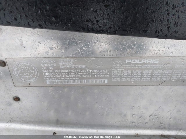 Продажа на аукционе авто 2007 Polaris , vin: SN1PP6HS07C713828, номер лота: 12548632