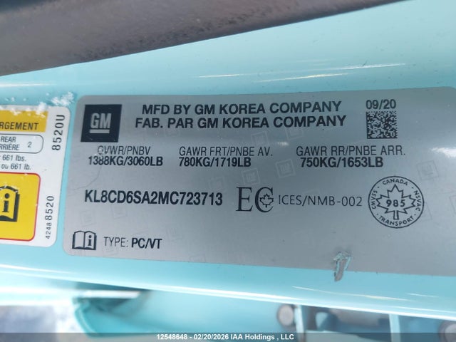 KL8CD6SA2MC723713 Chevrolet Spark 1lt Cvt