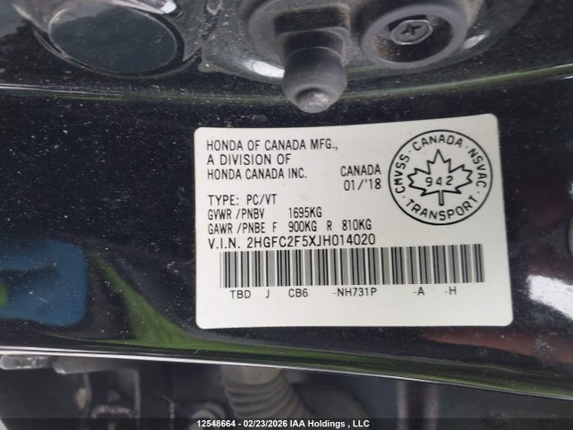 2HGFC2F5XJH014020 Honda Civic Lx