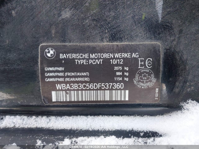 Продажа на аукционе авто 2013 Bmw 328i Xdrive/xdrive Classic Line, vin: WBA3B3C56DF537360, номер лота: 12548670