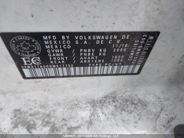 3VW017AU0HM517750 Volkswagen Golf Sportwagen S