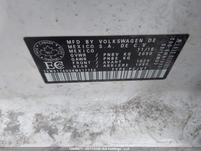 3VW017AU0HM517750 Volkswagen Golf Sportwagen S