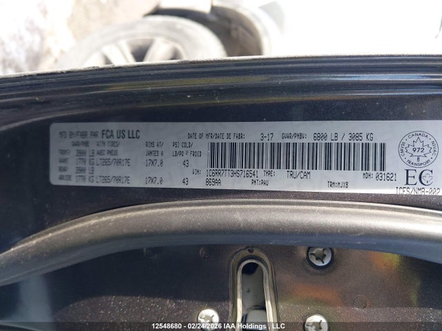Aukcja sprzedaży 2017 Ram 1500 Slt, vin: 1C6RR7TT3HS716541, numer aukcji: 12548680