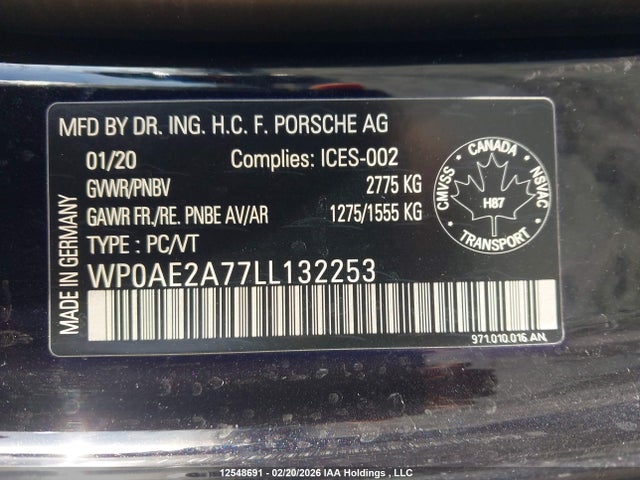 WP0AE2A77LL132253 Porsche Panamera 4 E-hybrid