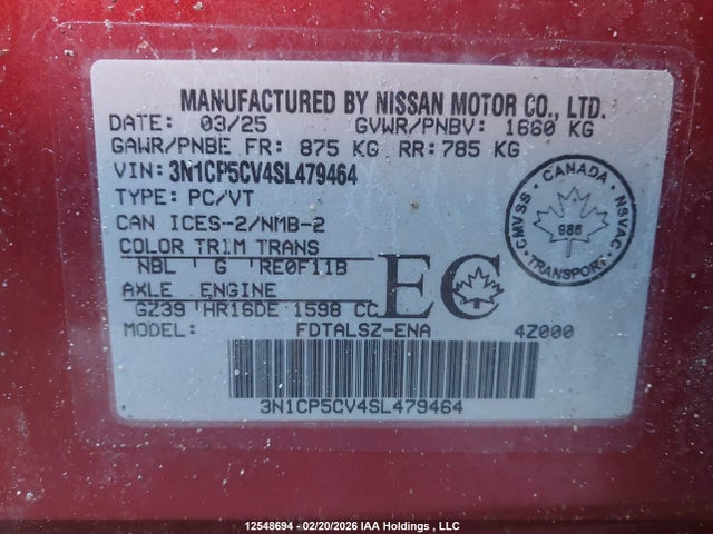 3N1CP5CV4SL479464 Nissan Kicks Play Sv