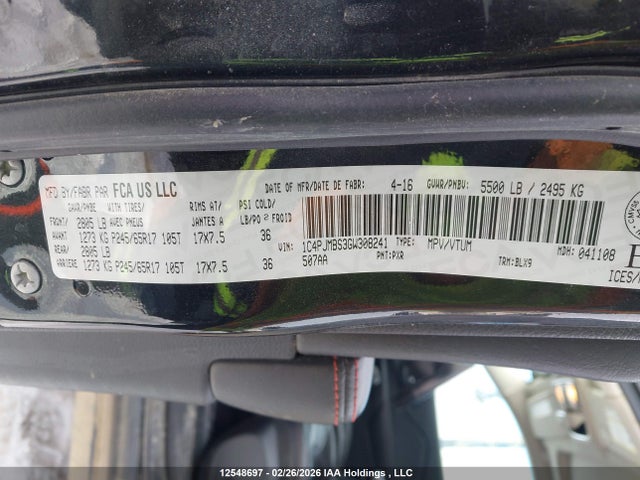 1C4PJMBS3GW308241 Jeep Cherokee Trailhawk