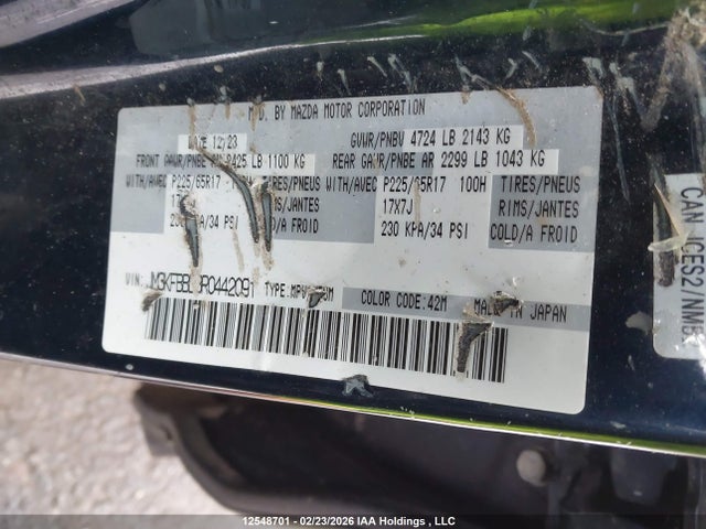 Aukcja sprzedaży 2024 Mazda Cx-5 Gx W/o Cd, vin: JM3KFBBL3R0442091, numer aukcji: 12548701