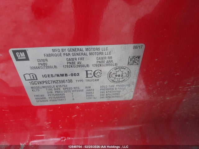 1GCVKPEC7HZ396138 Chevrolet Silverado 1500 Custom