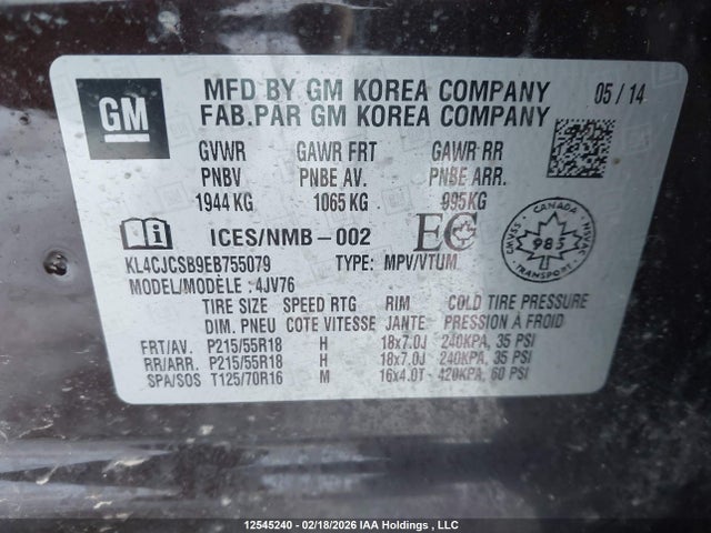 Buick Encore Leather 2014 KL4CJCSB9EB755079 Image 9