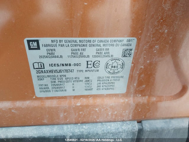 2GNAXHEV5J6178747 Chevrolet EQUINOX LS