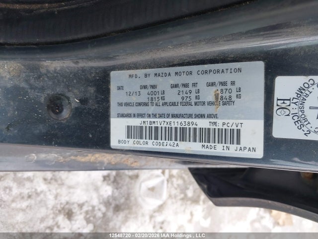 JM1BM1V7XE1163894 Mazda Mazda3 Gs-sky