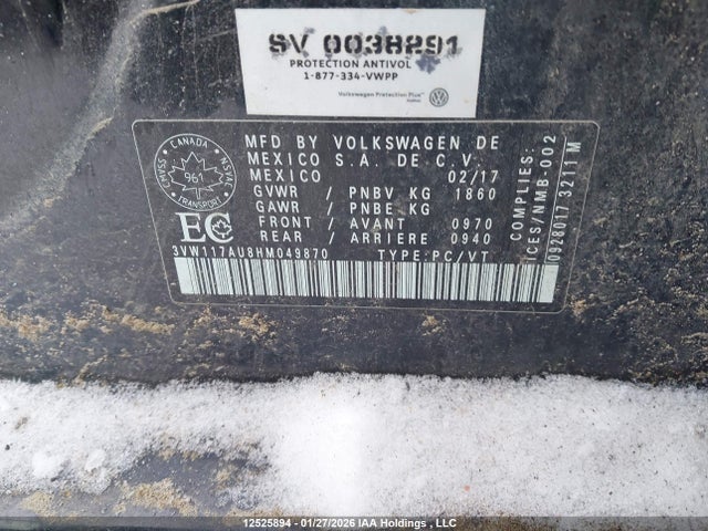 3VW117AU8HM049870 Volkswagen Golf 1.8 Tsi Comfortline/1.8 Tsi Highline/1.8 Tsi Trendline