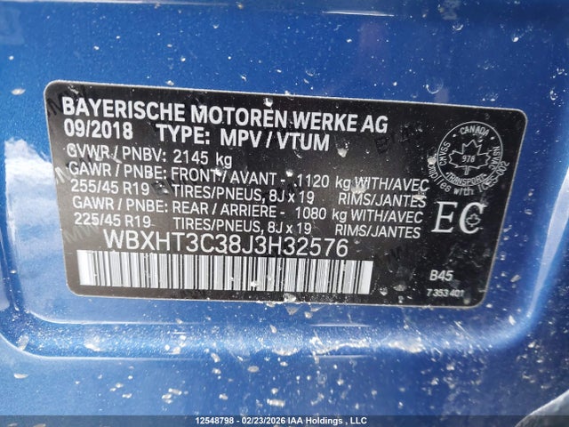 WBXHT3C38J3H32576 BMW X1 Xdrive28i