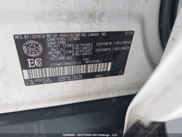2024 Toyota Rav4 Hybrid მანქანა იყიდება აუქციონზე, vin: 2T35WRFV9RW232214, აუქციონის ნომერი: 12548804