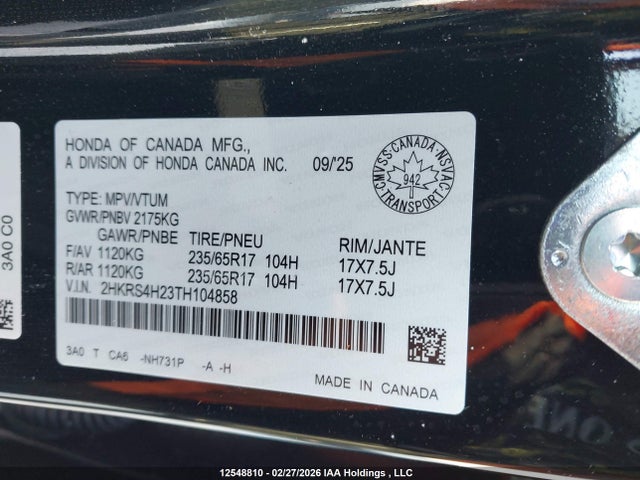 2HKRS4H23TH104858 Honda CR-V