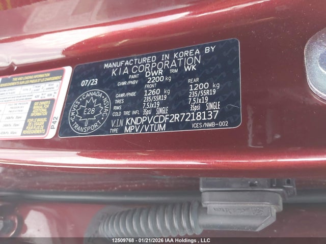 KNDPVCDF2R7218137 KIA Sportage Ex/ex Premium W/black Interior/ex Premium W/red Interior