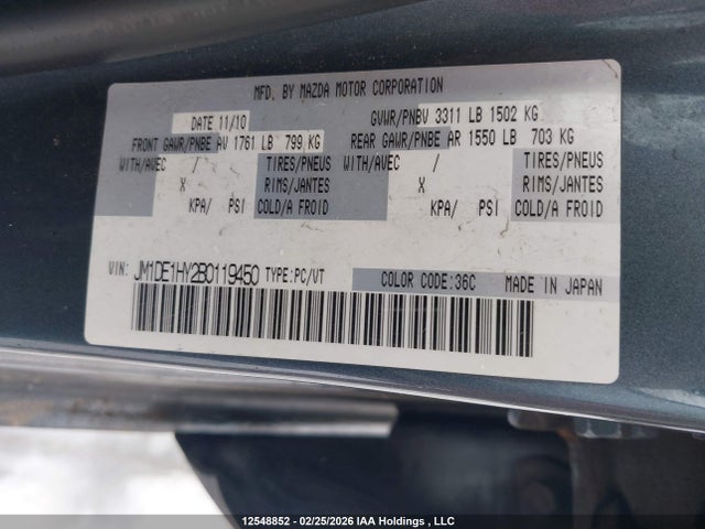 Aukcja sprzedaży 2011 Mazda Mazda2 Gs/gx, vin: JM1DE1HY2B0119450, numer aukcji: 12548852