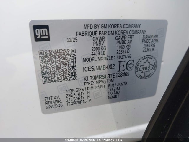 KL79MRSL3TB128469 Chevrolet Trailblazer Lt
