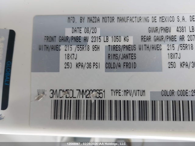 Продаж на аукціоні авто 2021 Mazda Cx-30 Premium, vin: 3MVDMBDL7MM206651, номер лоту: 12548867
