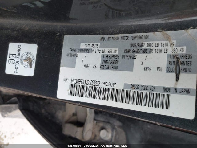12548881 :رقم المزاد ، JM1DKBB70G0103592 vin ، 2016 Mazda Cx-3 مزاد بيع