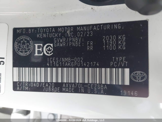 4T1G11AK6PU142174 Toyota Camry Se Night Shade/se