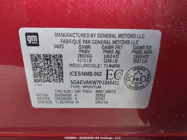 5GAEVAKW7PJ240411 Buick Enclave Essence