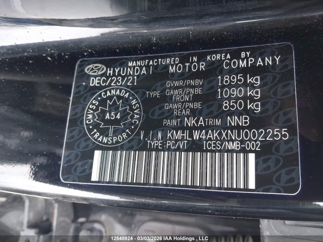 KMHLW4AKXNU002255 Hyundai ELANTRA N