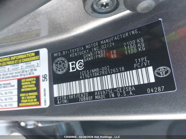 4T1G11BK7RU126518 Toyota Camry Se Night Shade/se