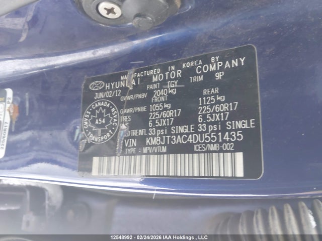 Aukcja sprzedaży 2013 Hyundai Tucson Gl, vin: KM8JT3AC4DU551435, numer aukcji: 12548992