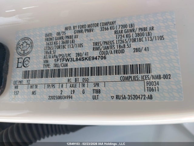1FTFW3L84SKE94706 Ford F150 Xlt
