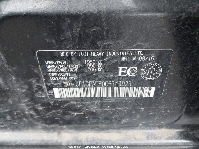 JF1GPAF60G8343923 Subaru Impreza