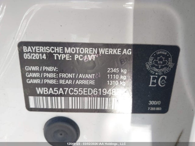 Aukcja sprzedaży 2014 Bmw 528i Xdrive, vin: WBA5A7C55ED619483, numer aukcji: 12549123