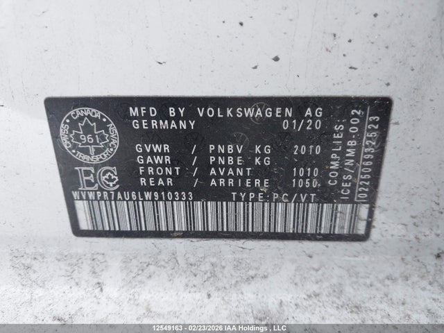 WVWPR7AU6LW910333 Volkswagen E-golf Comfortline
