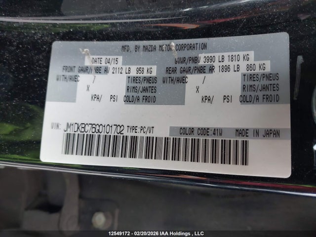 JM1DKBC76G0101702 Mazda Cx-3 Touring