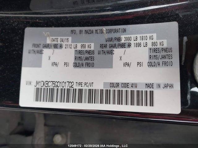 JM1DKBC76G0101702 Mazda Cx-3 Touring