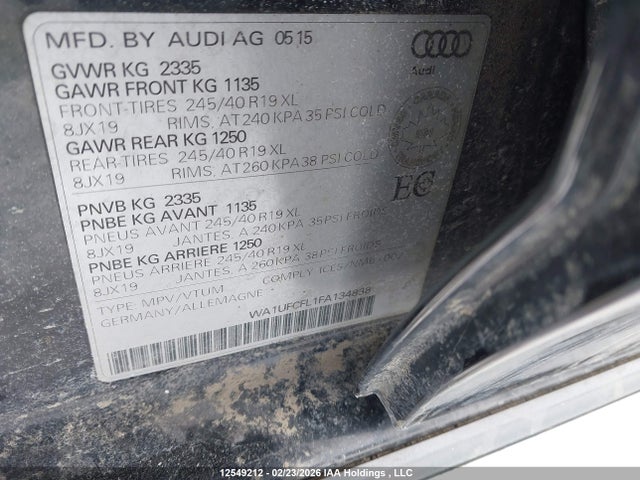 WA1UFCFL1FA134838 Audi A4 Allroad 2.0t Progressiv