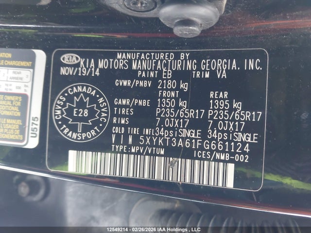 5XYKT3A61FG661124 KIA Sorento