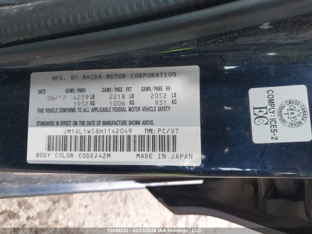 JM1GL1W58H1142049 Mazda 6 Grand Touring