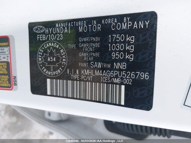 Aukcja sprzedaży 2023 Hyundai Elantra Sel, vin: KMHLM4AG6PU526796, numer aukcji: 12549240