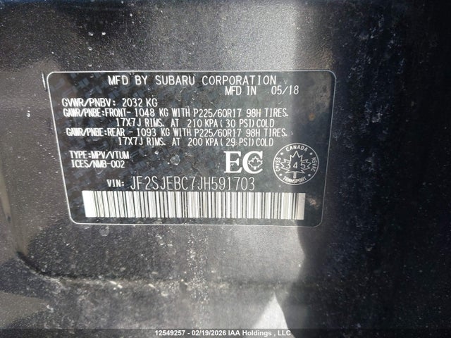 Subaru Forester 2018 JF2SJEBC7JH591703 Image 9