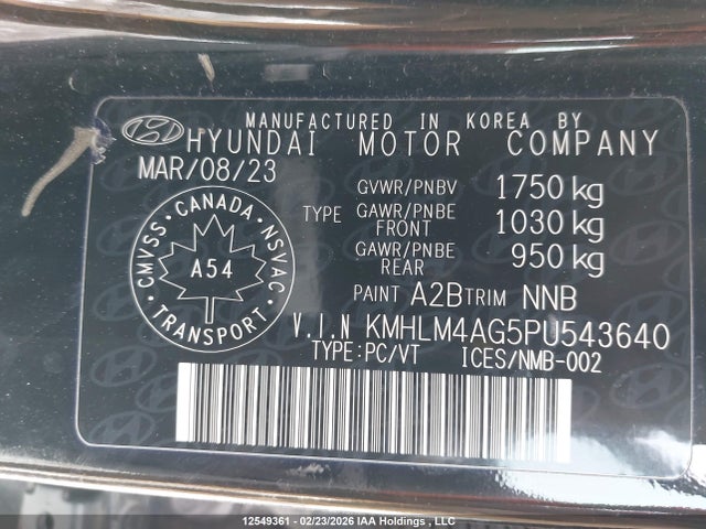 KMHLM4AG5PU543640 Hyundai Elantra Preferred Ivt