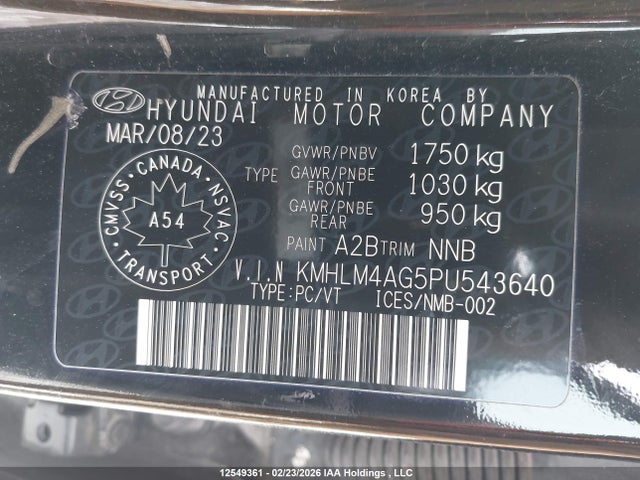 KMHLM4AG5PU543640 Hyundai Elantra Preferred Ivt