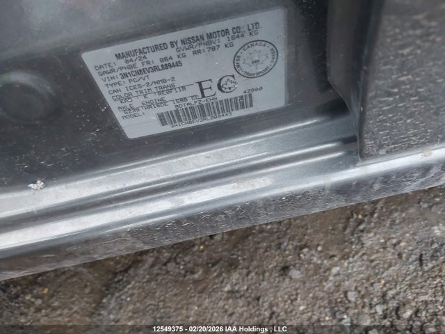 3N1CN8EV3RL889445 Nissan VERSA SV