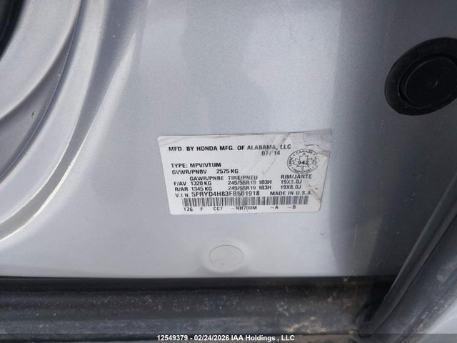 Aukcja sprzedaży 2015 Acura Mdx Elite Package, vin: 5FRYD4H83FB501918, numer aukcji: 12549379