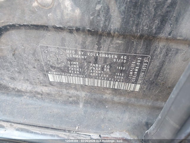 Aukcja sprzedaży 2010 Volkswagen Gti, vin: WVWHV7AJ3AW281665, numer aukcji: 12549380