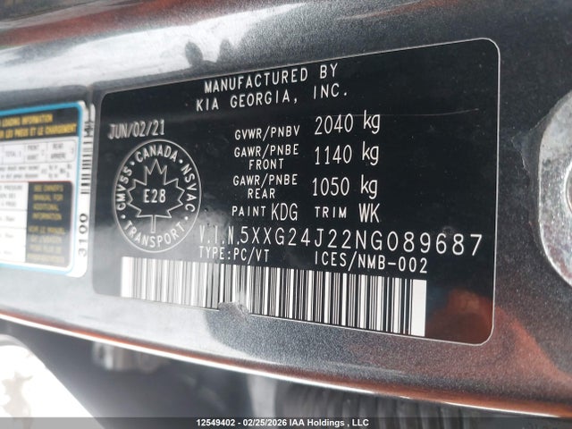5XXG24J22NG089687 KIA K5